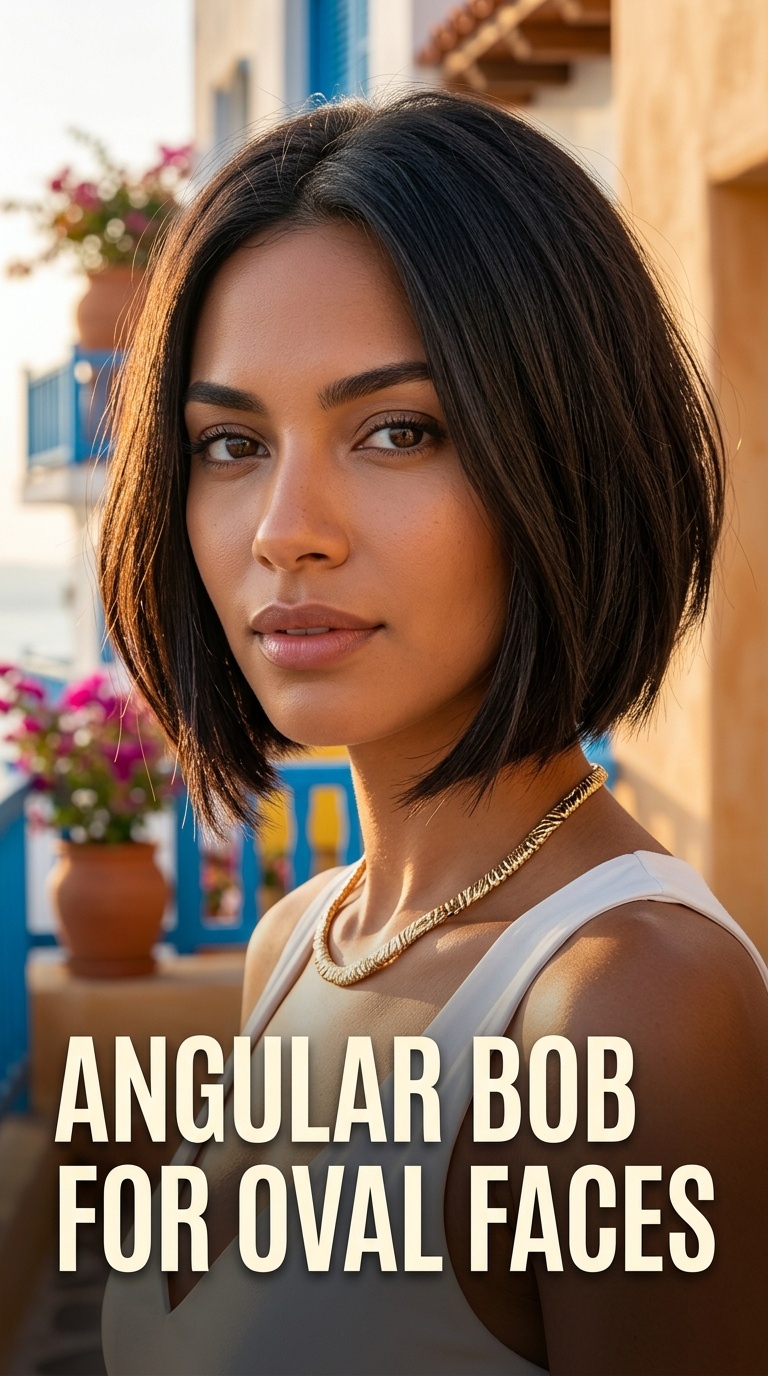Angular Bob for Oval Faces