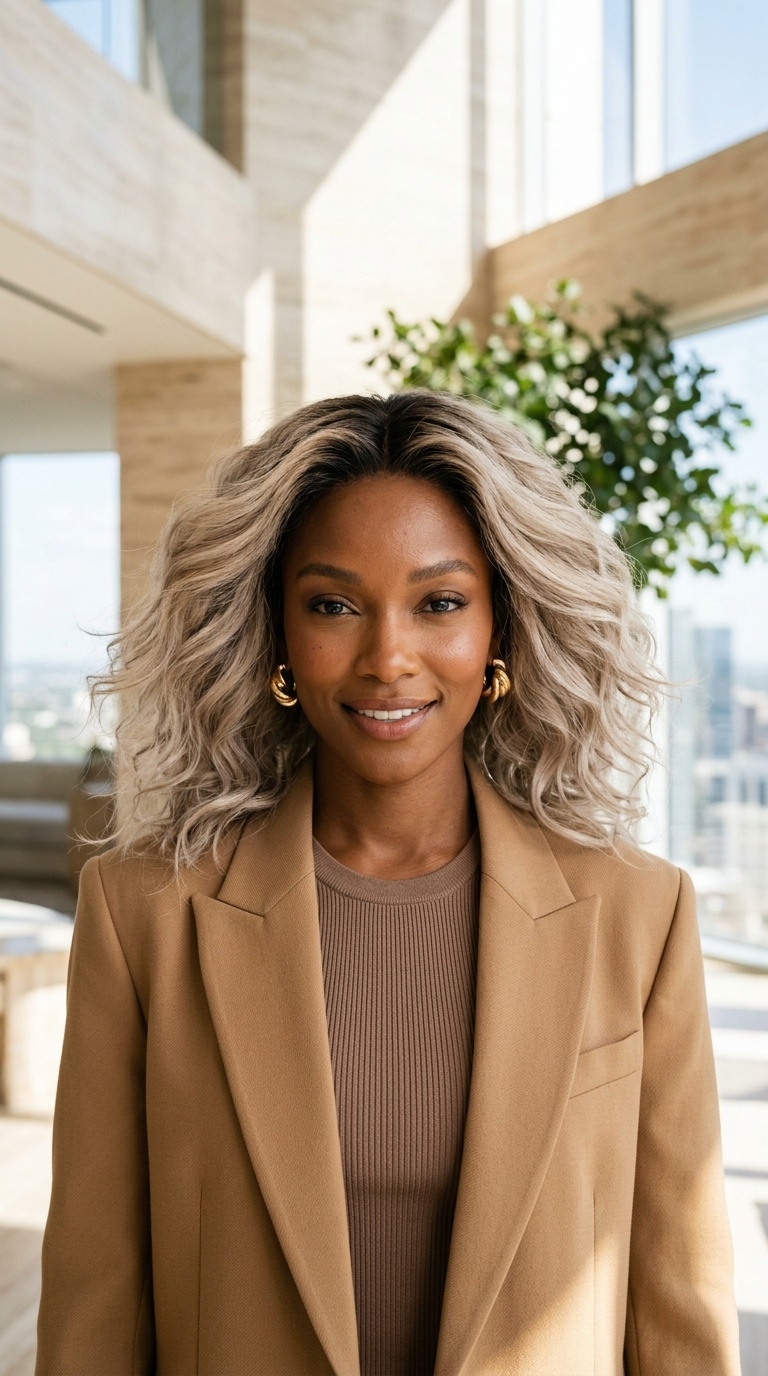 Ash Blonde Balayage Black Women