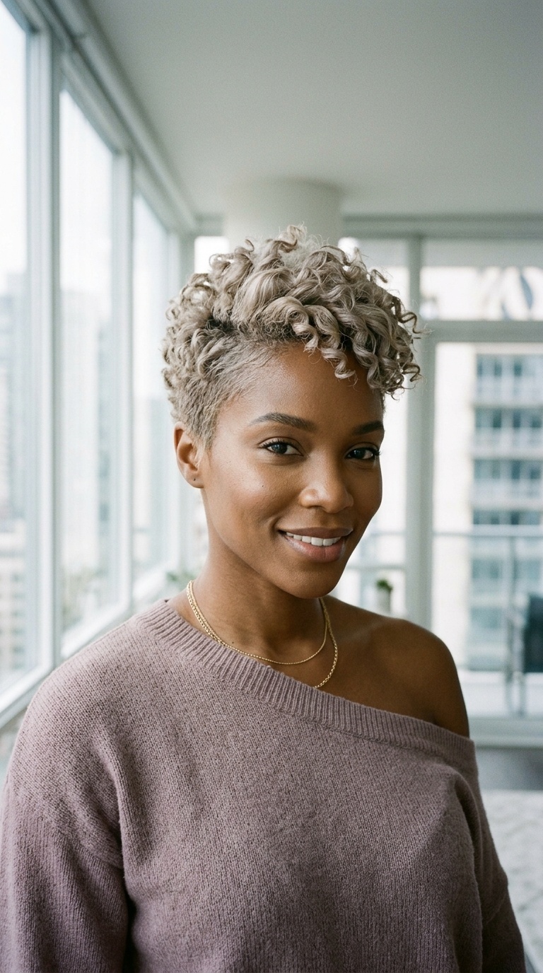 Ash Blonde Tapered Natural Hair