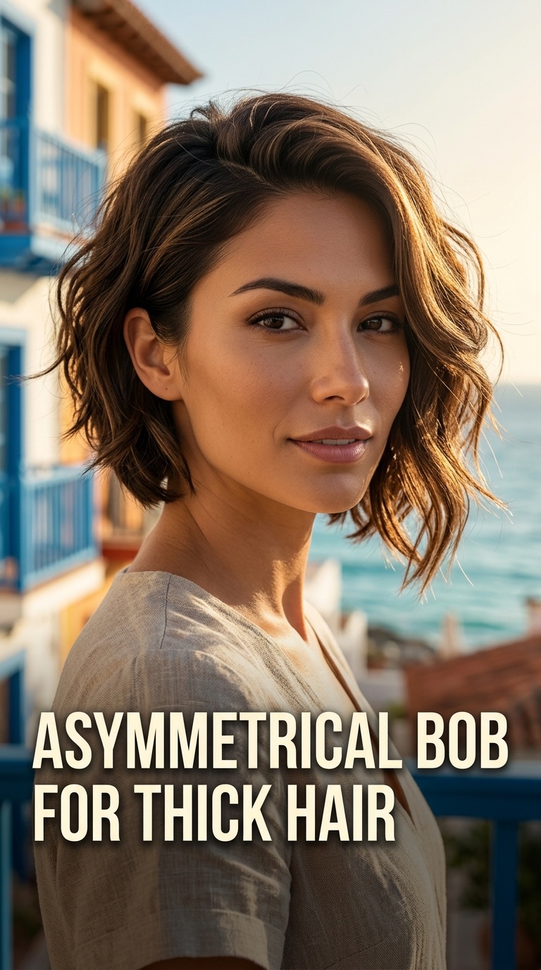 Asymmetrical Bob for Thick Hair