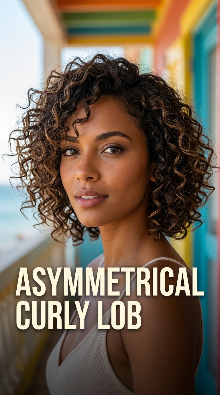 Asymmetrical Curly Lob