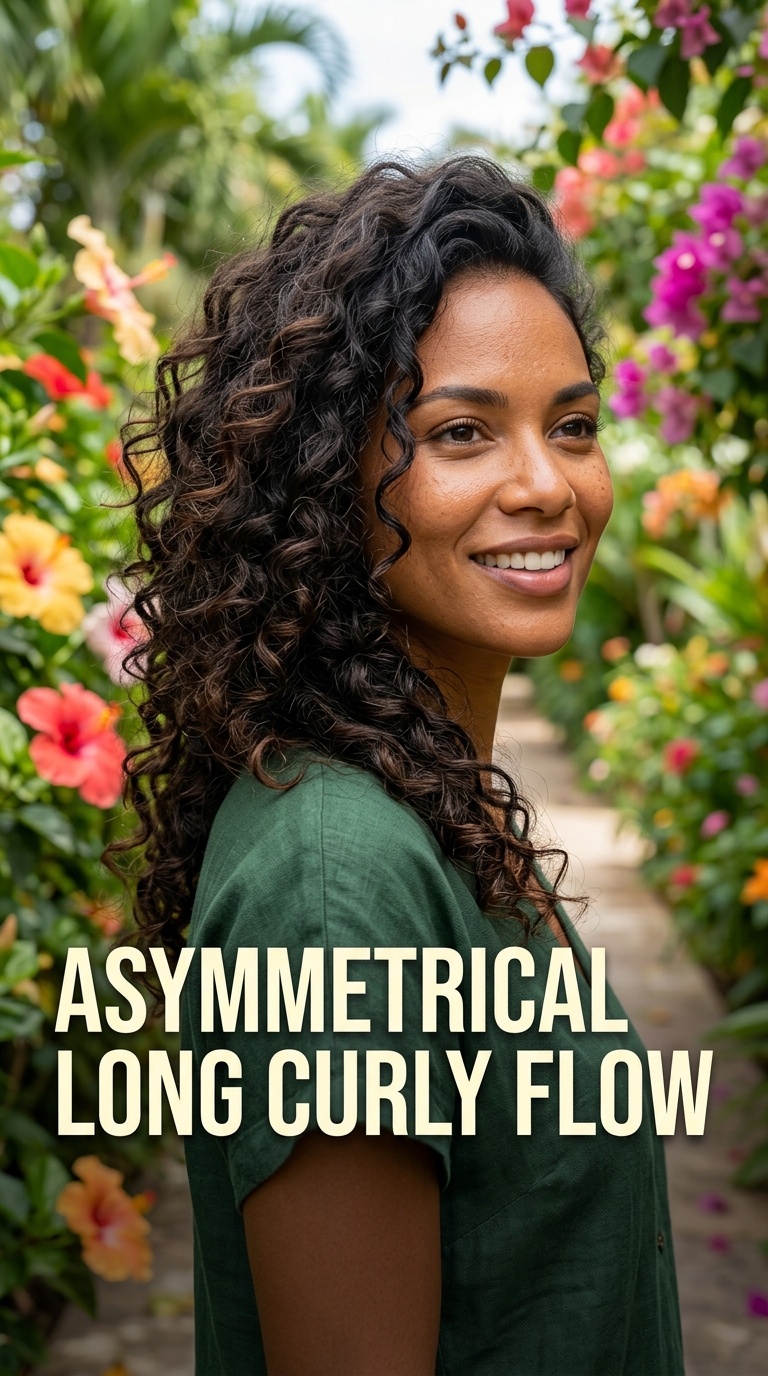 Asymmetrical Long Curly Flow
