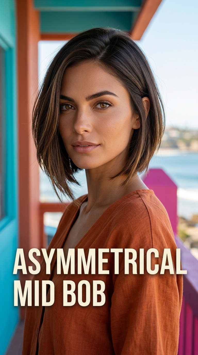 Asymmetrical Mid Bob