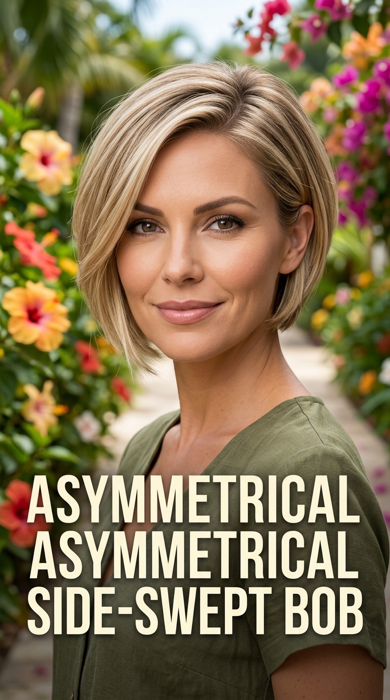 Asymmetrical Side-Swept Bob
