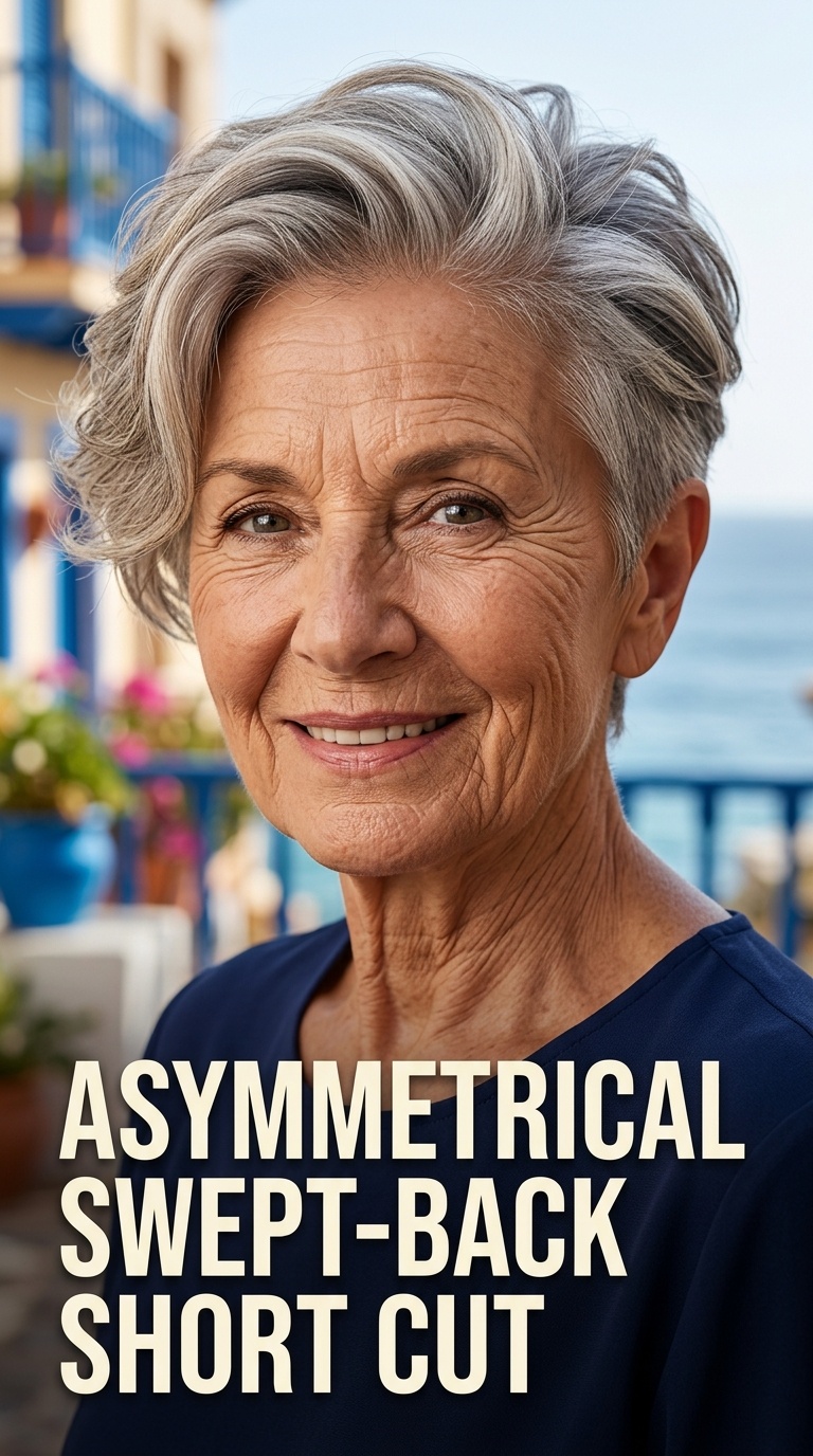 Asymmetrical Swept-Back Short Cut