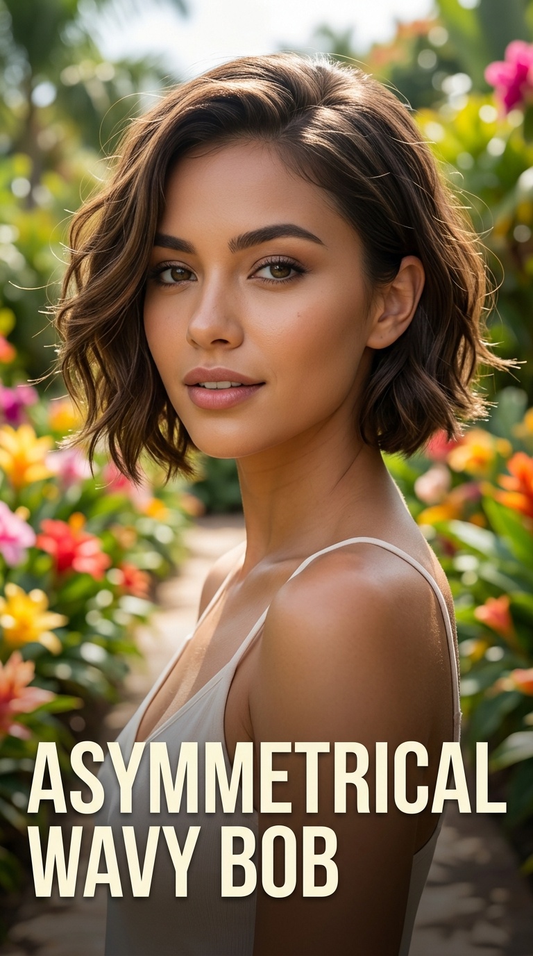 Asymmetrical Wavy Bob