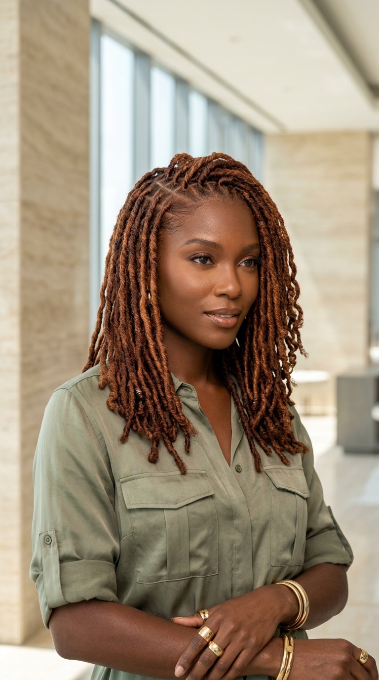 Auburn Locs For Black Women