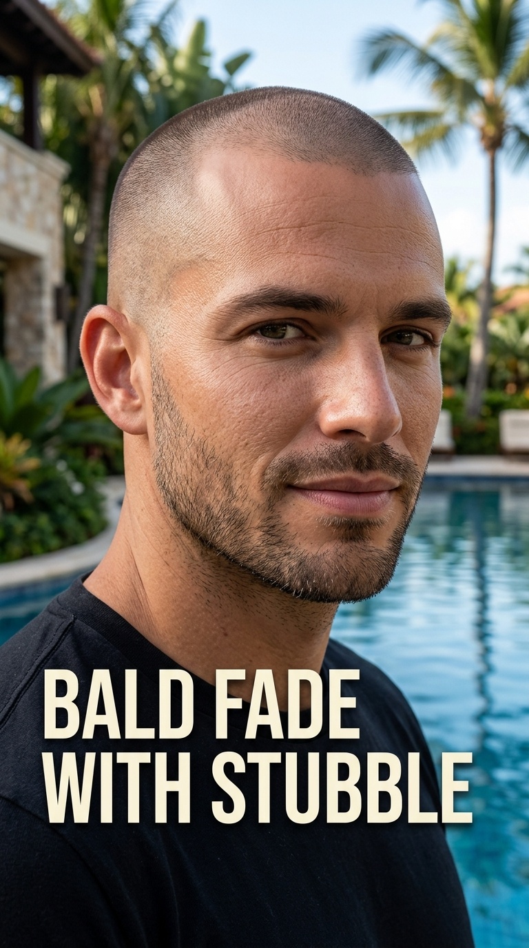 Bald Fade with Stubble