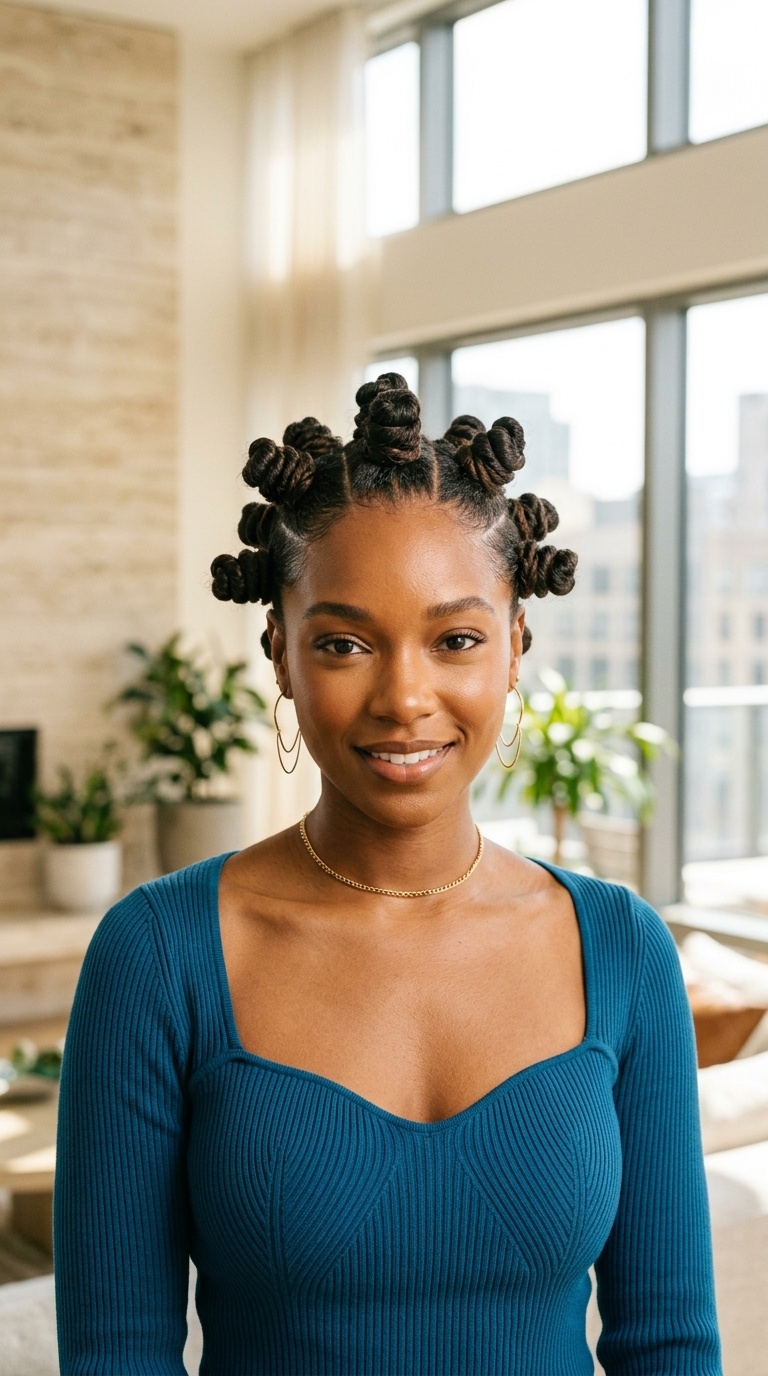 Bantu Knots Hairstyle Black Women