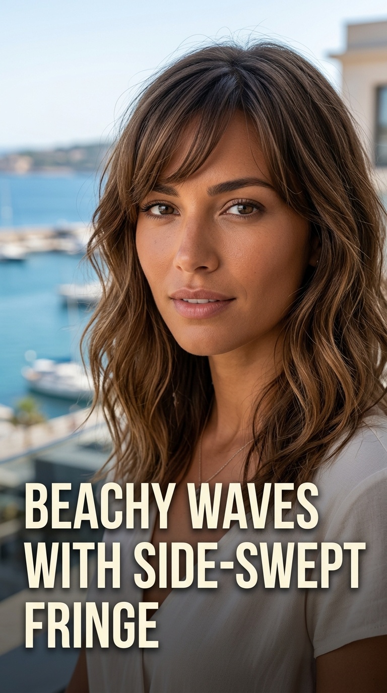 Beachy Waves with Side-Swept Fringe