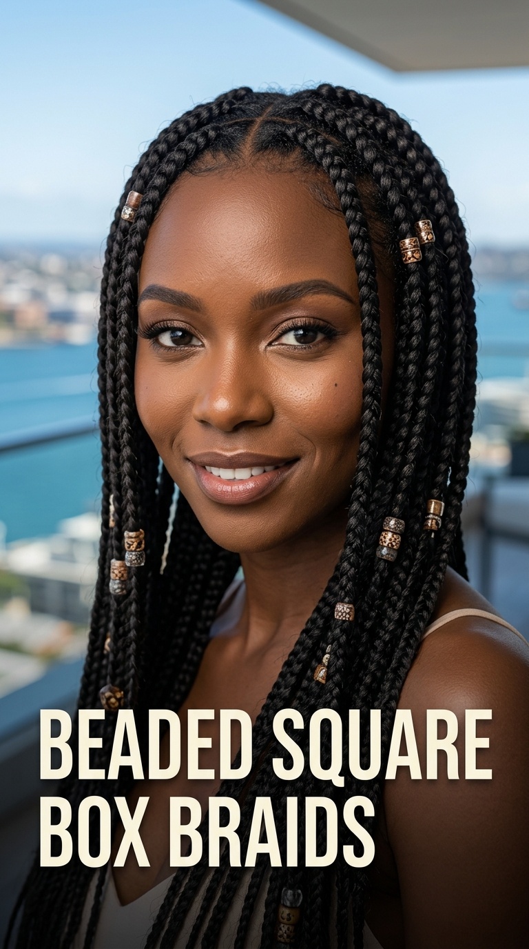 Beaded Square Box Braids
