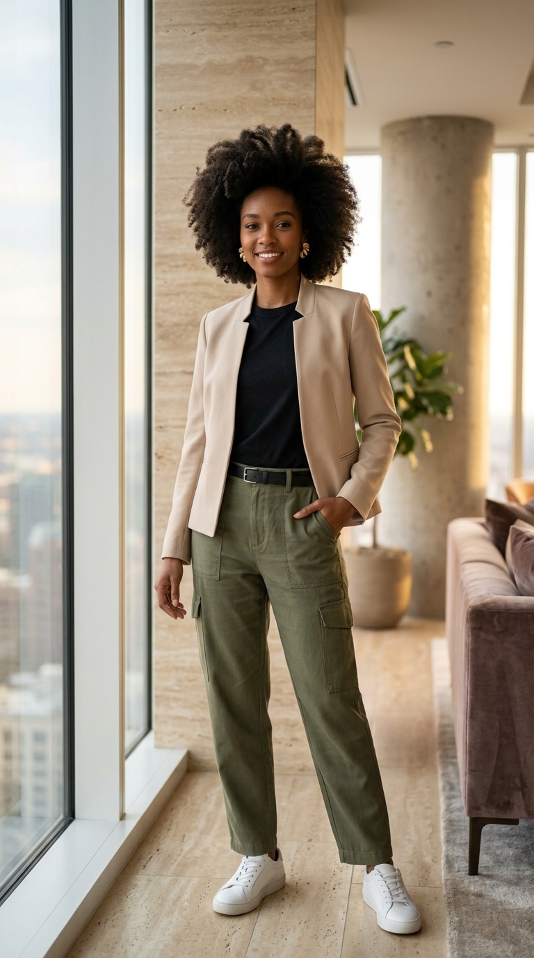 Black Shirt With Cargo Pants