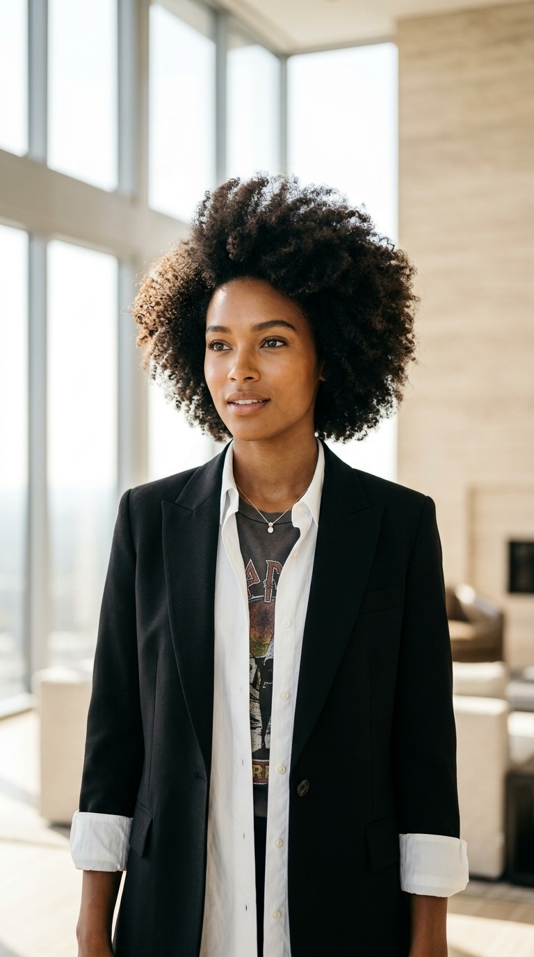 Black Suit With Graphic Tee