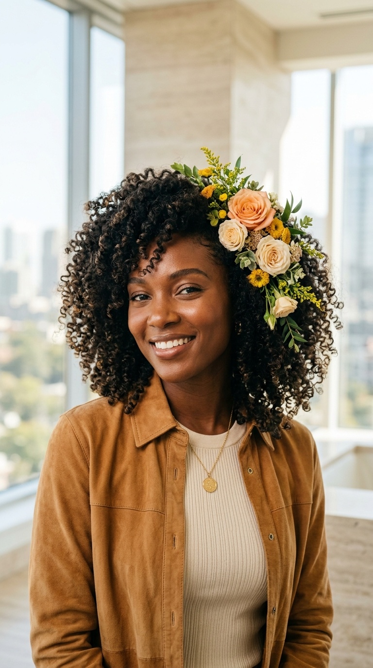 Black Women Portraits With Flowers