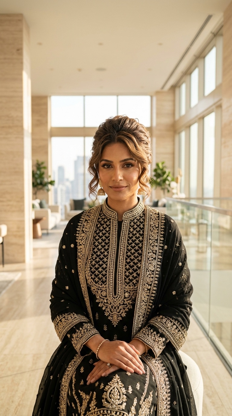Black Zardosi Suit For Women