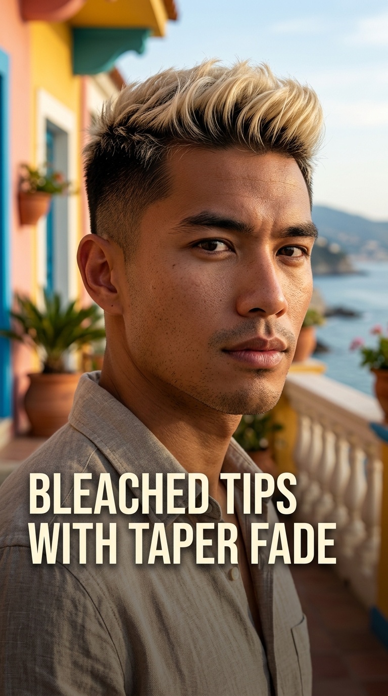 Bleached Tips with Taper Fade