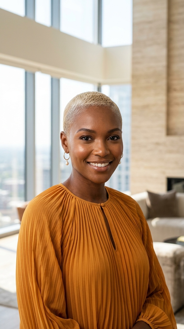 Blonde Buzz Cut Black Women