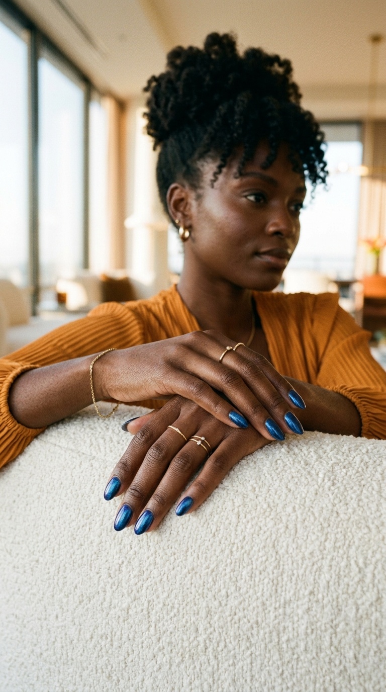 Blue Velvet Nails Black Women