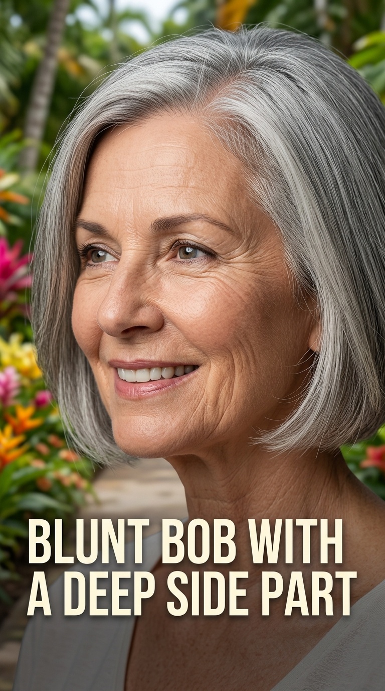 Blunt Bob with a Deep Side Part