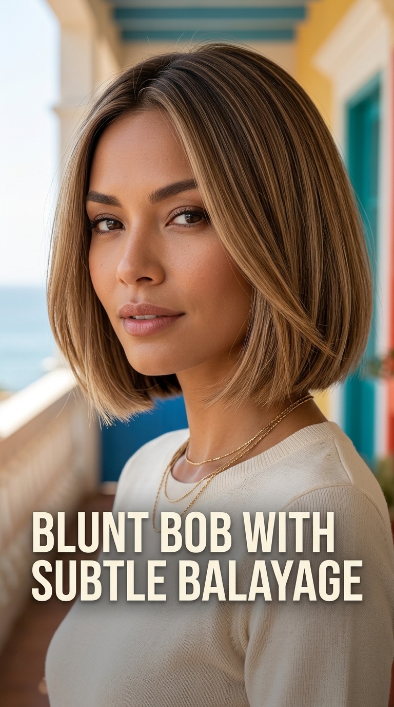 Blunt Bob with Subtle Balayage