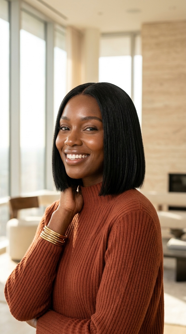 Blunt Cut Bob Wig Black Women