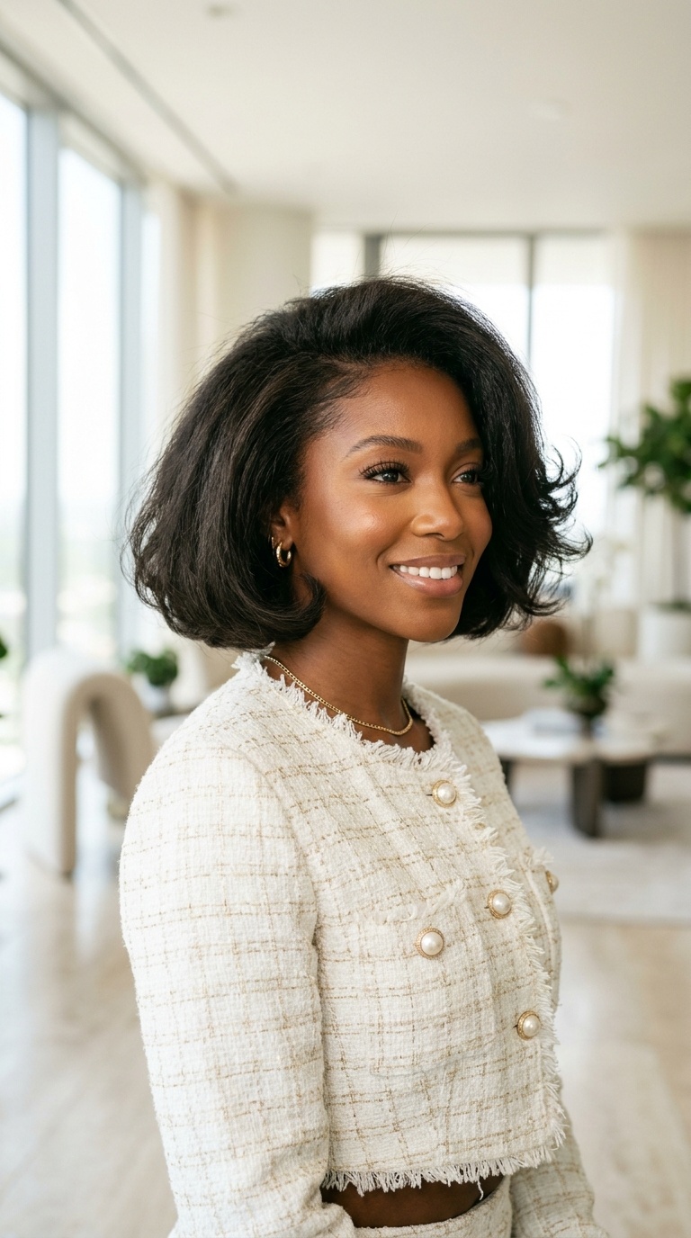 Blunt Cut Voluminous Bob Style