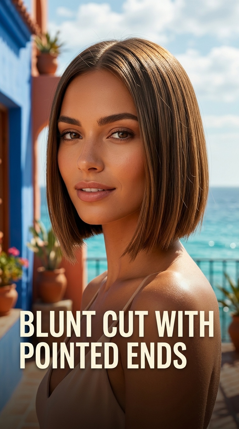 Blunt Cut with Pointed Ends