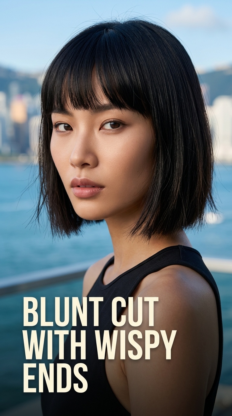 Blunt Cut with Wispy Ends