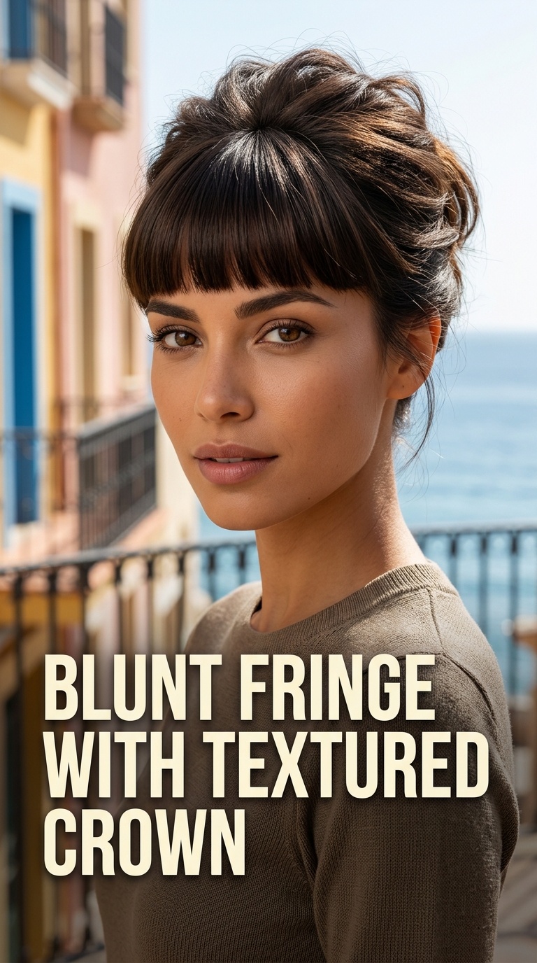 Blunt Fringe with Textured Crown