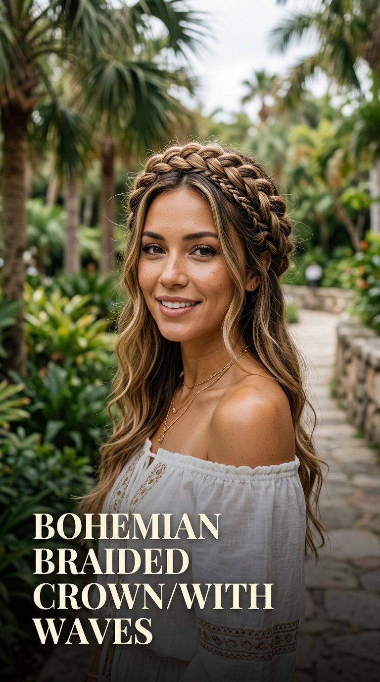 Bohemian Braided Crown with Waves