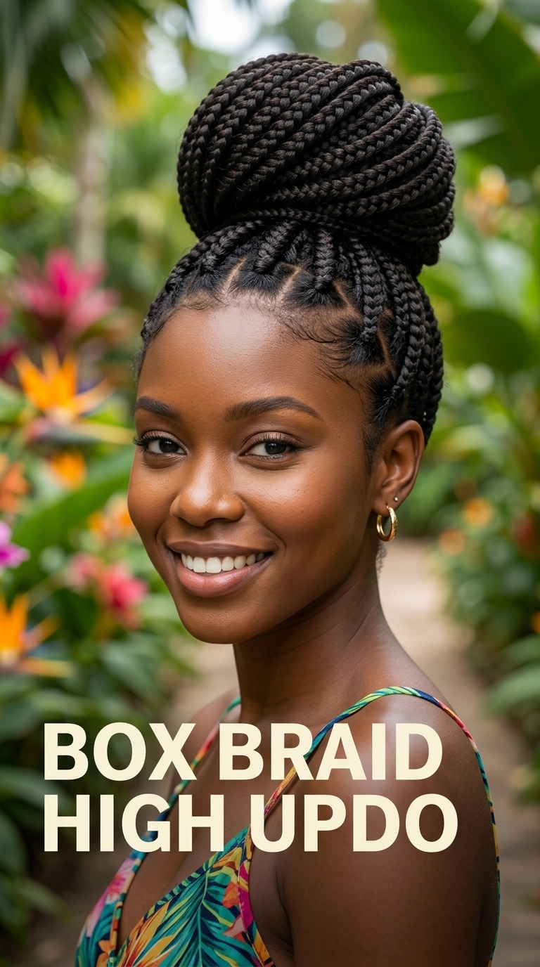 Box Braid High Updo