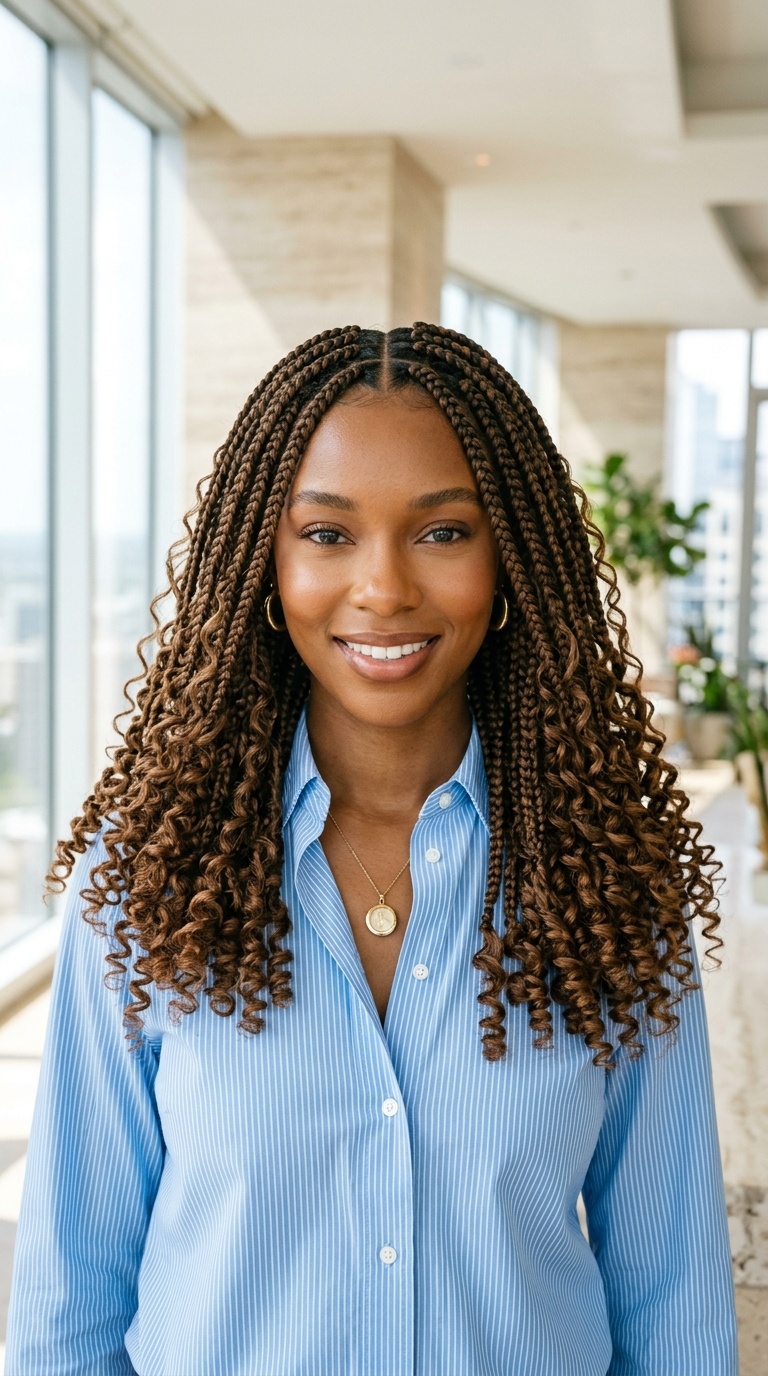 Box Braids With Curls