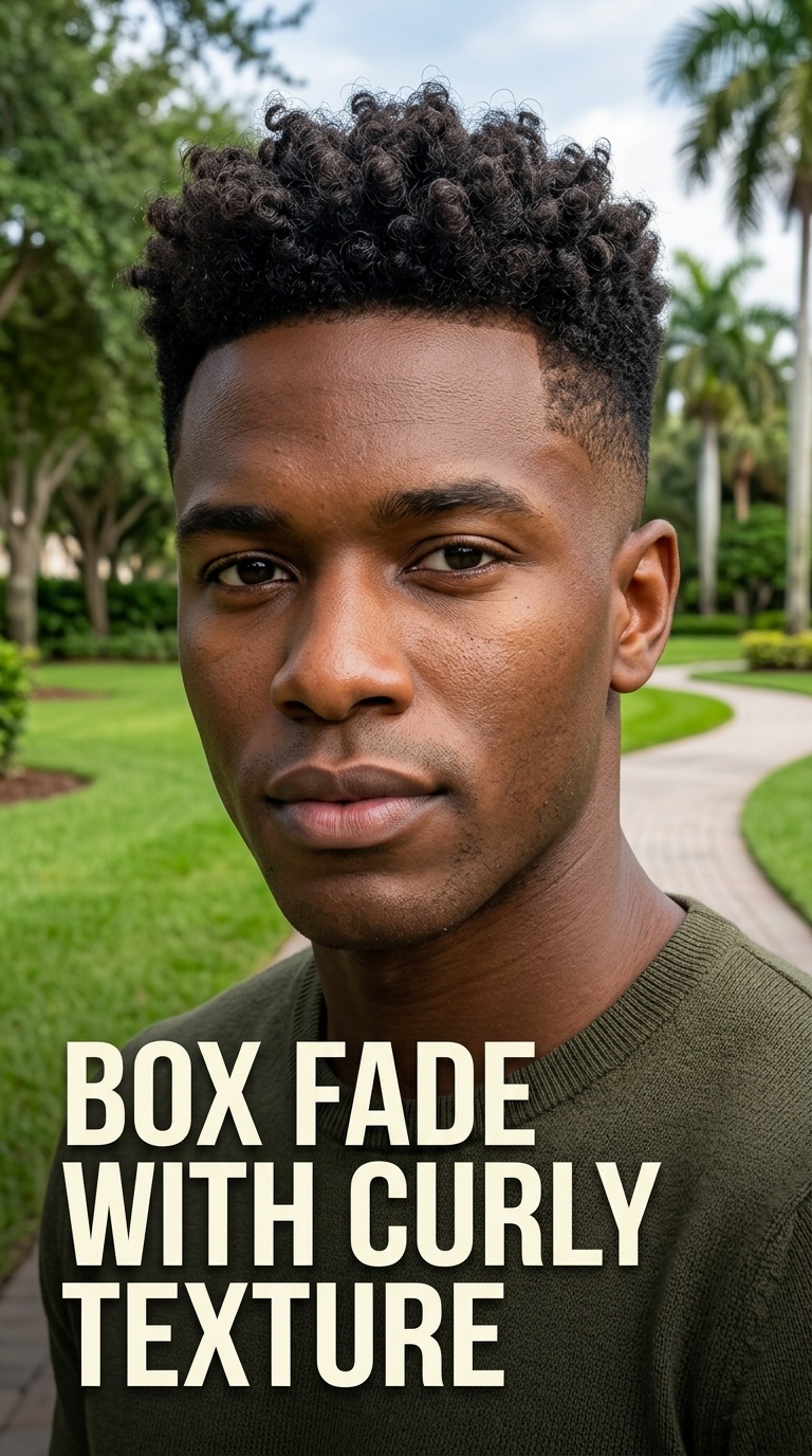 Box Fade with Curly Texture