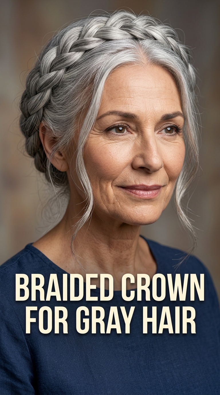 Braided Crown for Gray Hair