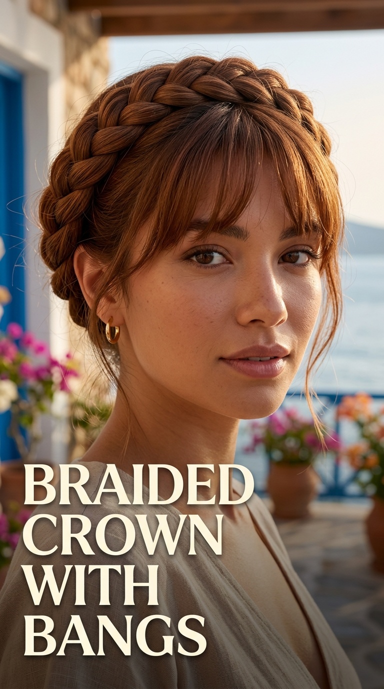 Braided Crown with Bangs