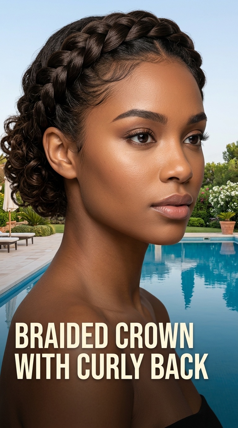 Braided Crown with Curly Back