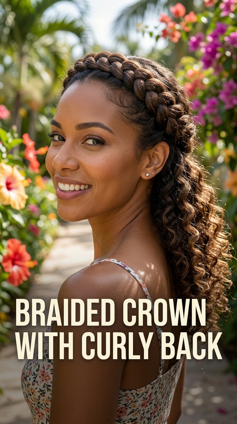 Braided Crown with Curly Back