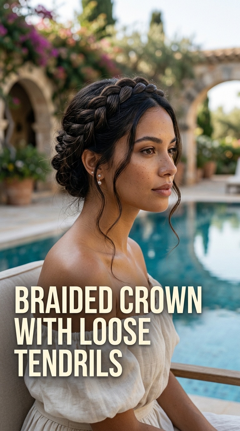 Braided Crown with Loose Tendrils