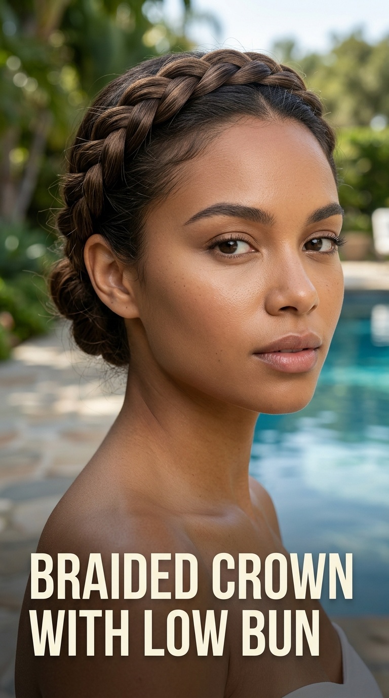 Braided Crown with Low Bun