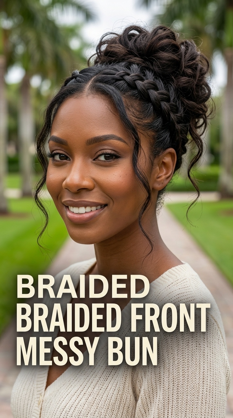 Braided Front Messy Bun