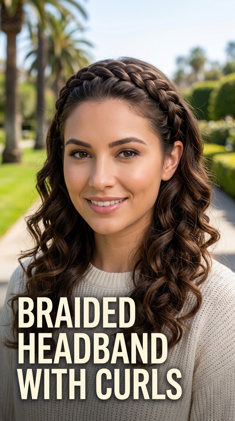 Braided Headband with Curls
