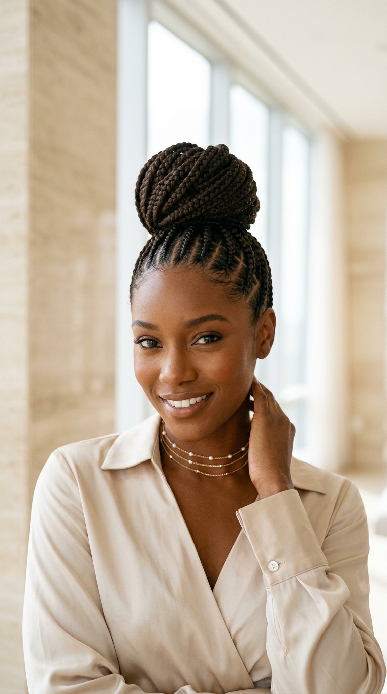 Braided High Bun Styles