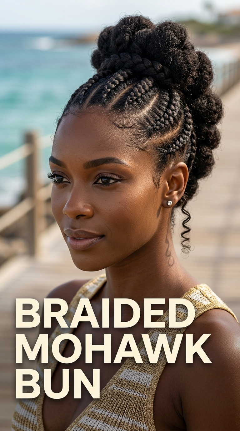 Braided Mohawk Bun