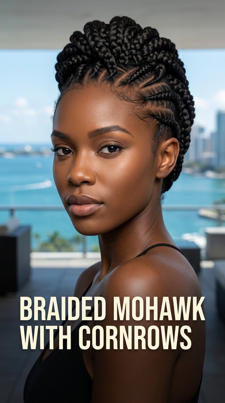 Braided Mohawk with Cornrows