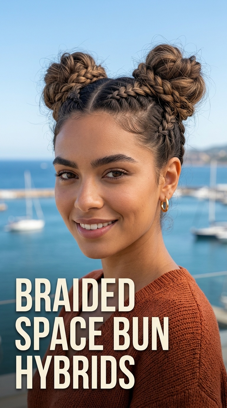 Braided Space Bun Hybrids