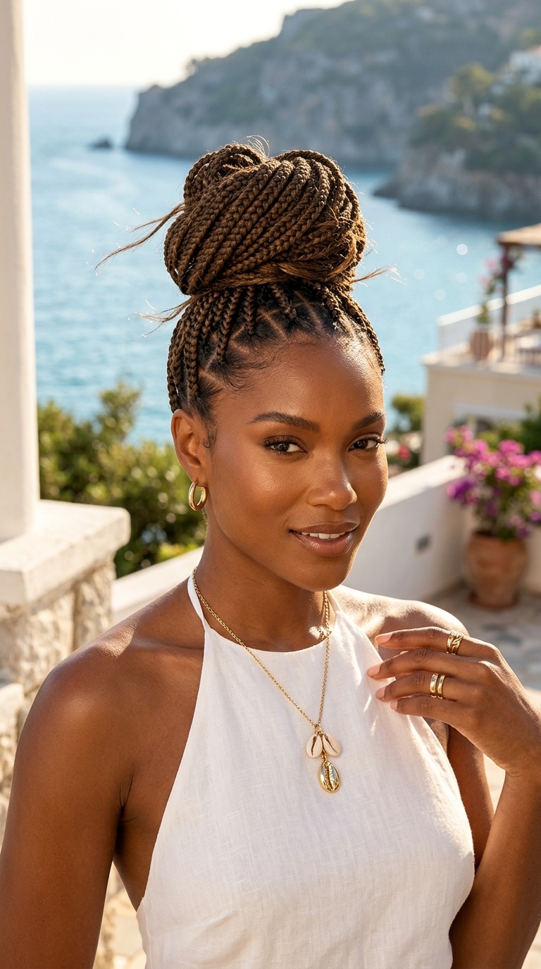 Braided Top Knot For Summer