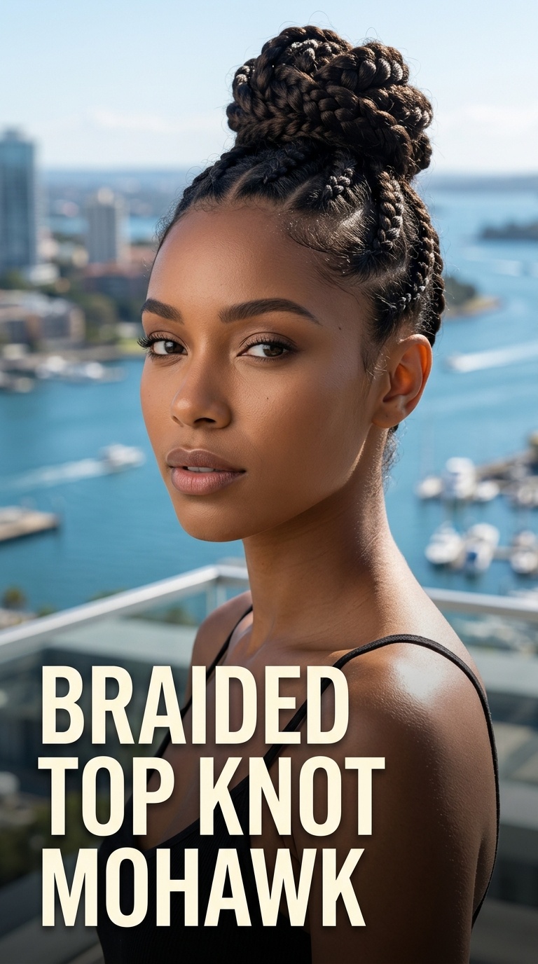 Braided Top Knot Mohawk