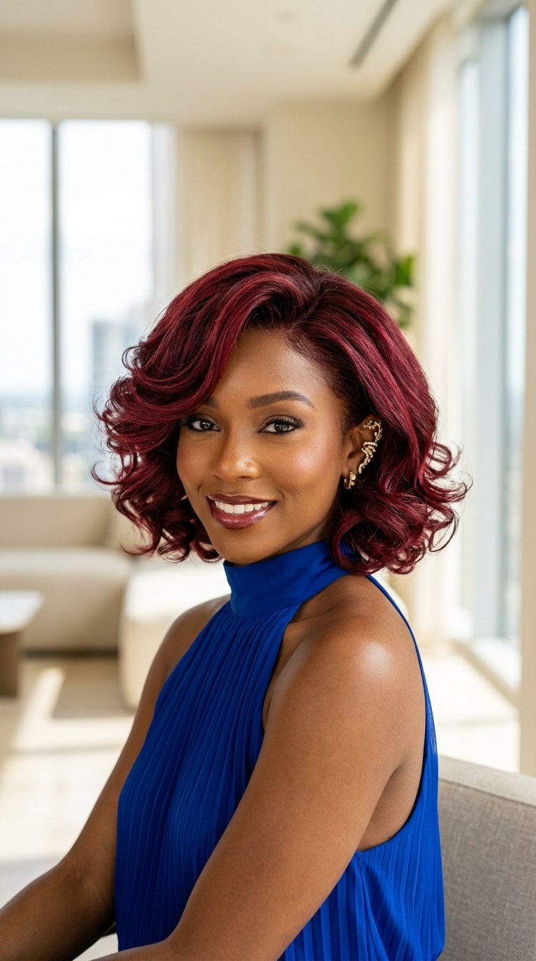Bright Cherry Burgundy Hair