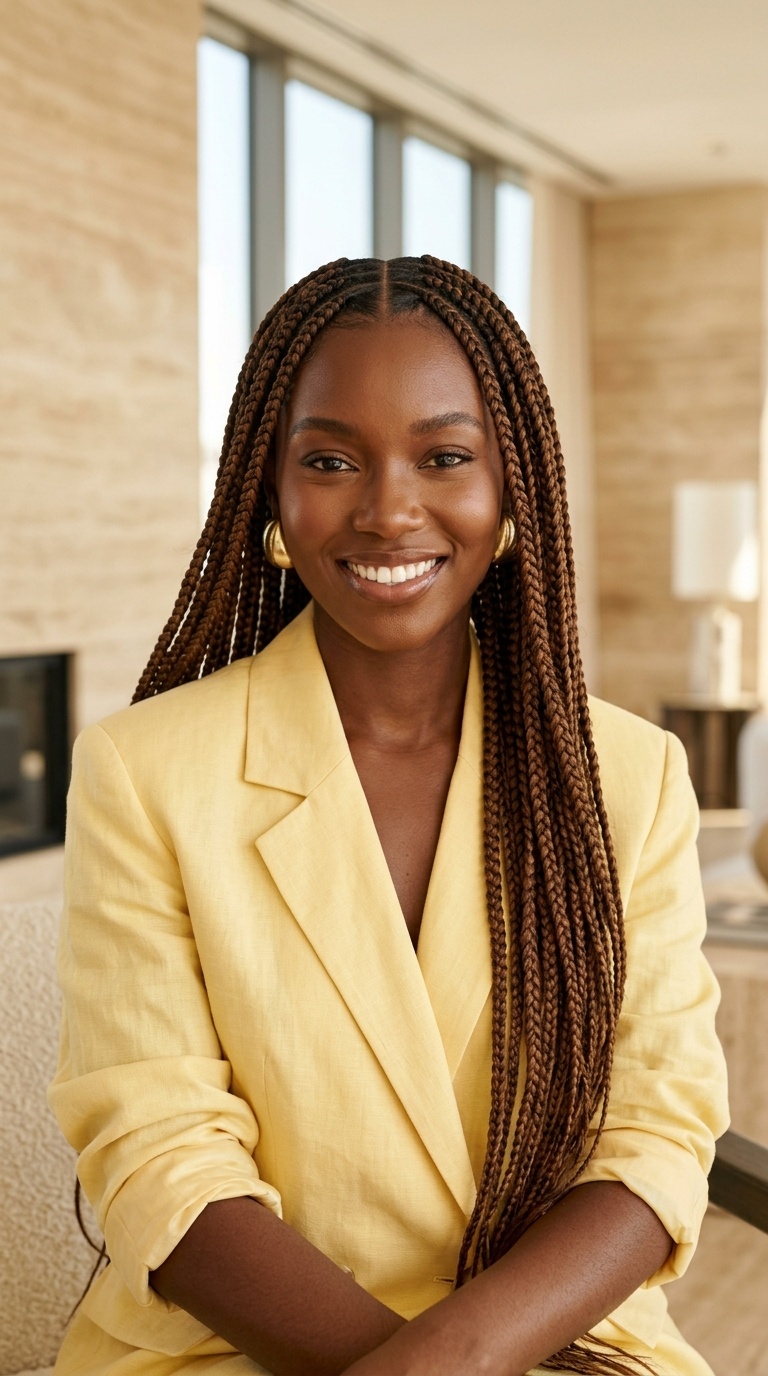 Bronze Brown French Braids