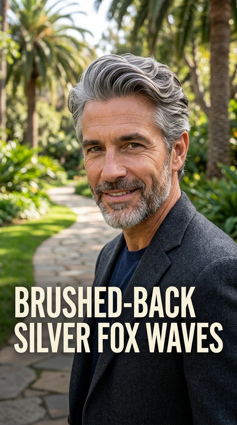 Brushed-Back Silver Fox Waves